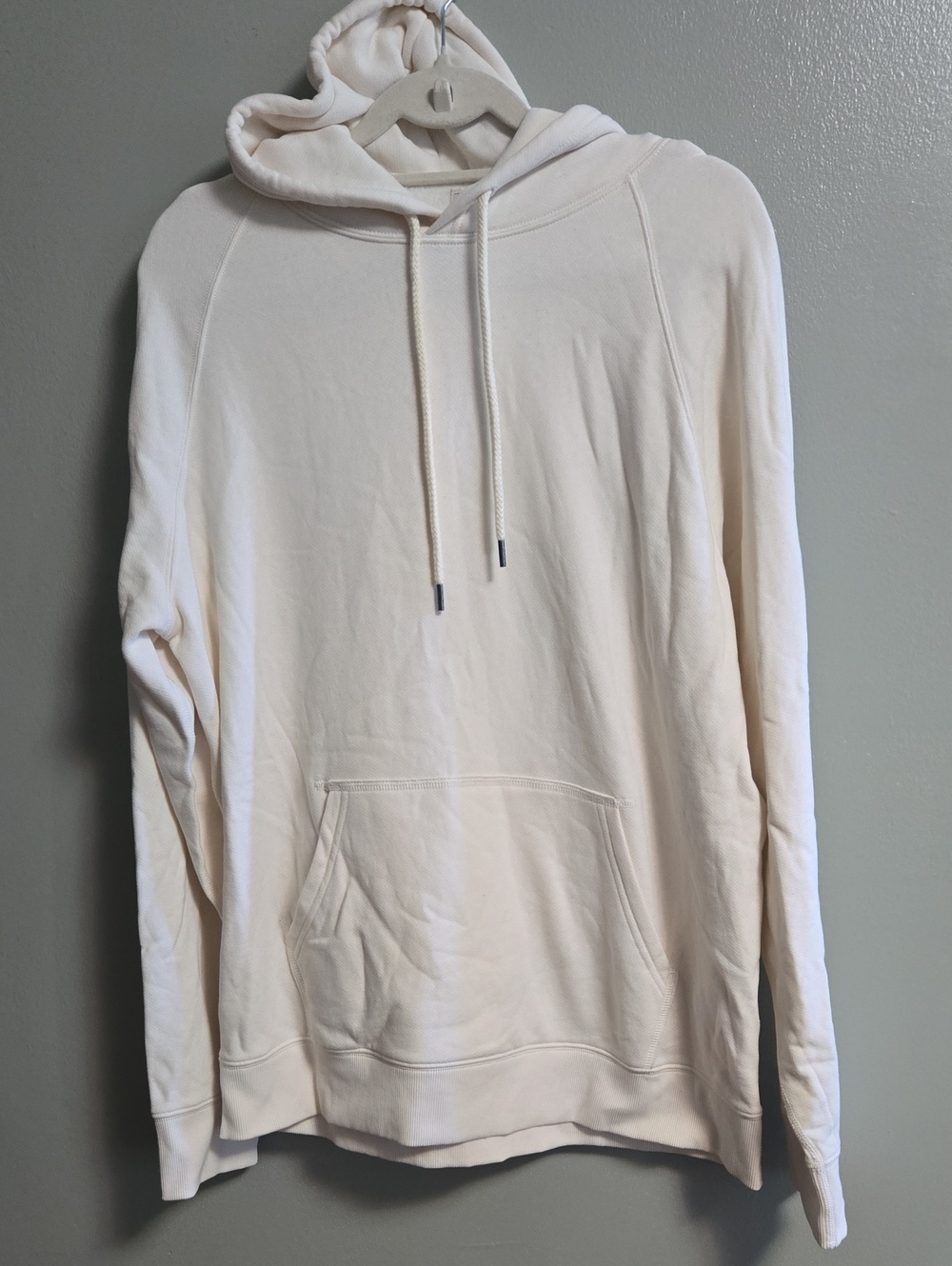Faherty Hoodie High Standard Fleece Men Pullover Organic Cotton Stretch L Beige